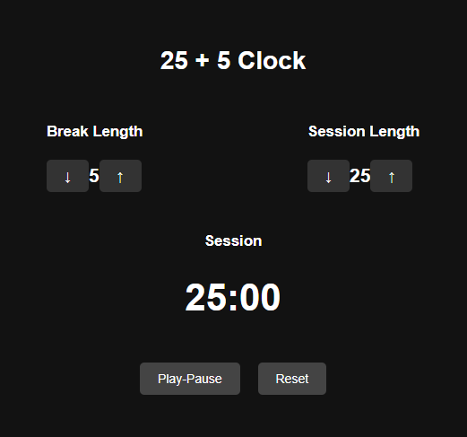 Pomodoro Timer App front